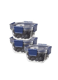 LOCK & LOCK Lock & Lock Airtight Glass Containers With Lid (Set of 3)| Transparent Glass Food Container Kitchen Gift Set | Microwave & Freezer Safe| Leak Proof Food Storage Containers - LBG205 (300ml x 3 units)  - Image 2