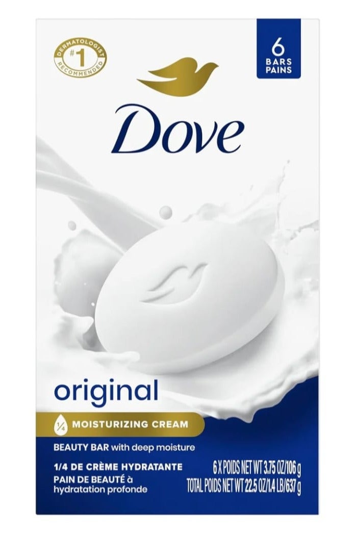 Dove Set of 6 body and hand soaps for all skin types 106 x 6 g - Image 1
