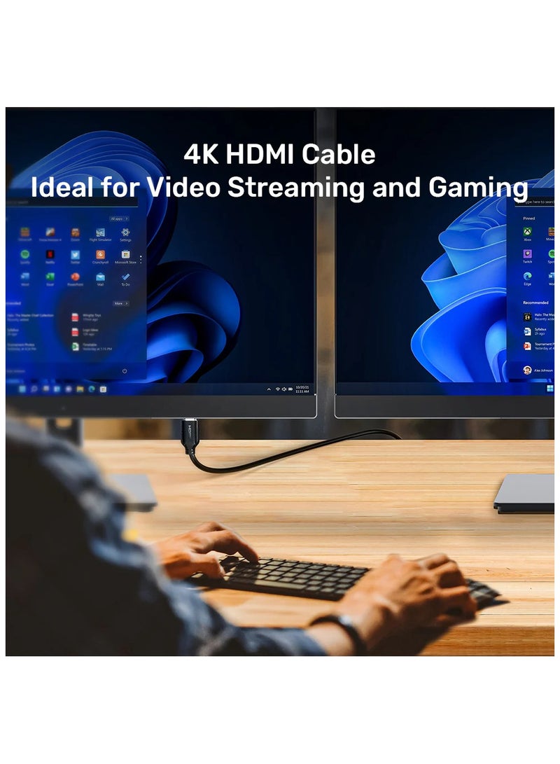 UNITEK كابل HDMI 4K HDMI 2.0 18Gbps عالي السرعة 4K@60Hz HDMI إلى HDMI سلك فيديو Ultra HD 3D 4K متوافق مع MacBook Pro UHD TV Nintendo Switch Xbox PlayStation PS5/4 كمبيوتر محمول - أسود - Image 2