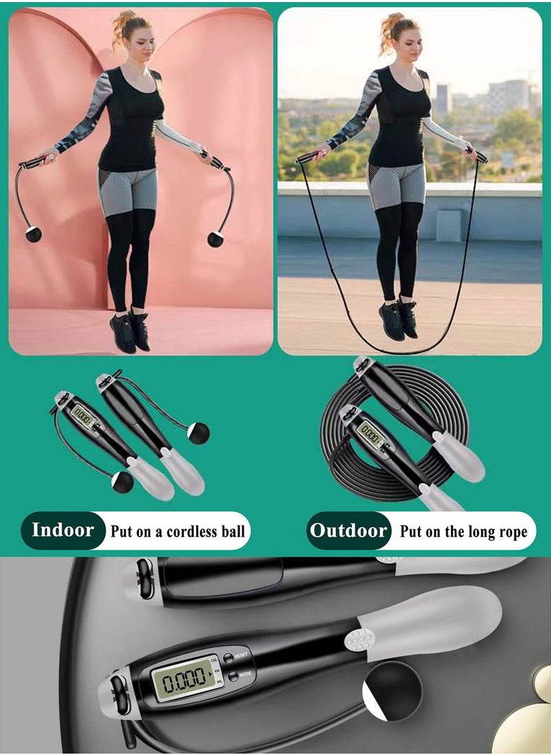 Qiccijoo Jump Rope Multifunctional Exercise Skipping Rope With Calorie Counter,Adjustable Length,Cordless Jumping Rope For Men Or Women Fitness Exercises  - Image 5