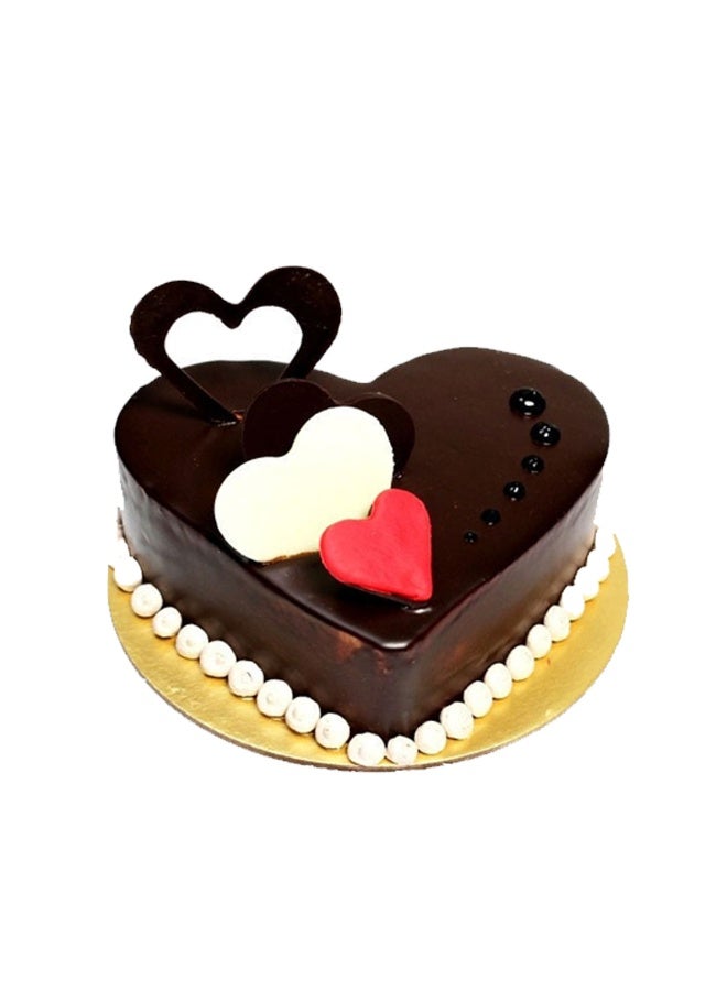 Carmel Flowers ورود حمراء وكعكة على شكل قلب مع بالون - Image 1