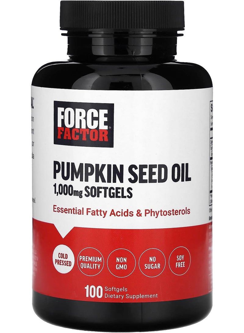 Force Factor Pumpkin Seed Oil 2000 mg 100 Softgels (1000 mg Per Softgel)