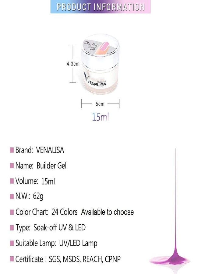 VENALISA Smoke Pink Color Builder Gel for Nails Extension-30ml Hard Jelly Gel Strengthen Nail Extension French Nail DIY design (A13) - Image 3