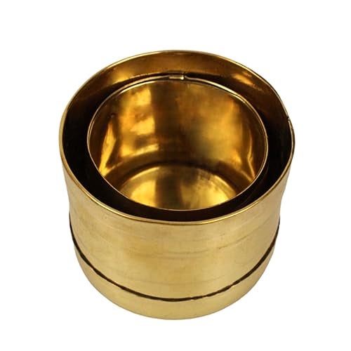 Putrika Brass Rice Measuring Pot Padi Uzhakku,Changazhi Measuring Vessel for Paddy and Grains, nira para Vessel, Cup, Jug, Mug, Bowl for Home and Kitchen[Weight: 120gm](Capacity: 60ml and 130ml)- Set of 2 - Image 5