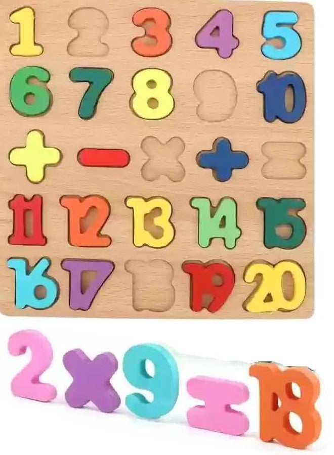 Crazy Buy Wooden Counting Numbers 1 to 20 & 5 Mathematical Symbols for Kids Toddlers Preschool Early Learning Educational Toys - Image 1
