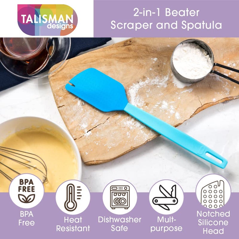 تاليسمان ديزاينز Talisman Designs 2-in-1 مكشطة وملعقة | أداة المطبخ والطبخ | Utensil متعددة الأغراض | ملعقة الخبز مكشطة | مقبض قبضة الراحة - Image 5