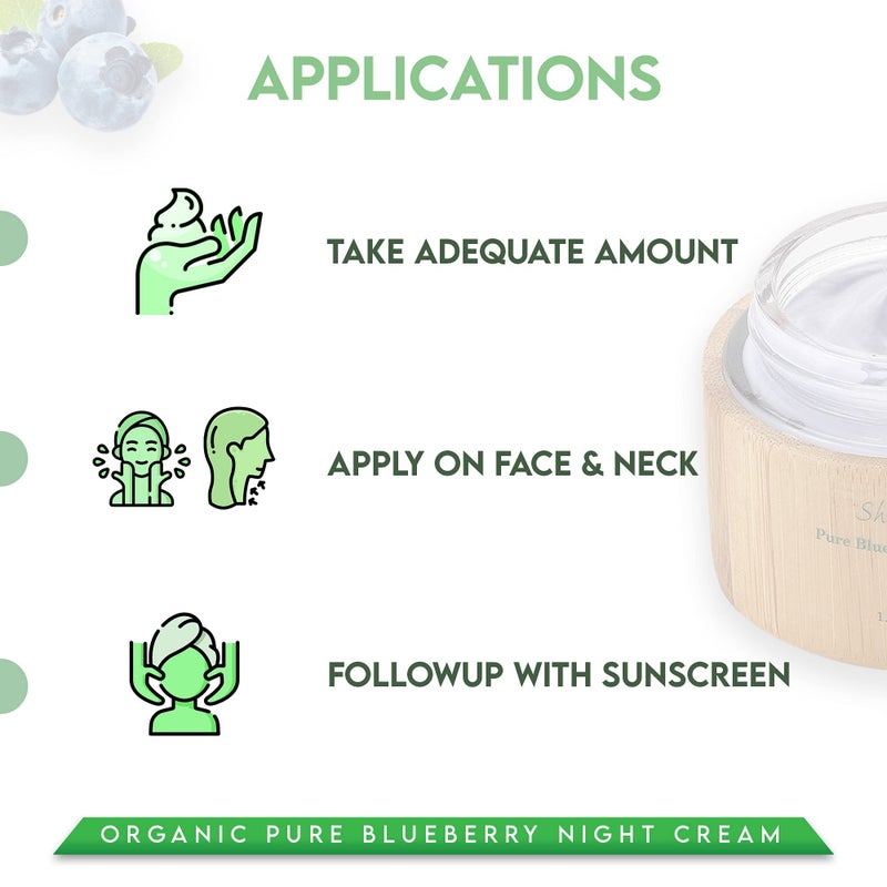 Shira Shir Organic Blueberry Night Cream for Nourished, Wrinkle-Free, Radiant Skin. Moisturizer Face Cream with Anti-Aging Formula keeps Skin Hydrated, Pure Facial Skin Care Product (50ml) - Image 4