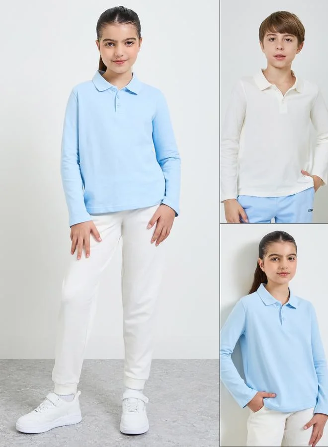 ستايلي Teens Pack of 2 - Cotton Long Sleeves Polo T-Shirt