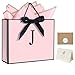 QLSKO Personalized Initial Paper Bag for Women GrilsMonogrammed Gift Bag with Bow RibbonWrapping Tissue and Card Matching Envelope Sticker Pink JMedium - Image 1