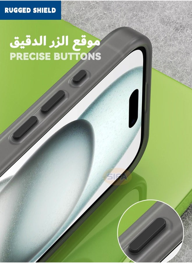 RUGGED SHIELD - iPhone 16 Case, iPhone 16 Skin Friendly Frosted Case, [Compatible with Magsafe][Anti-Drop Shockproof][Anti-Slip][No Yellowing] Slim Hard Case for Apple iPhone 16, Translucent Black - Image 1