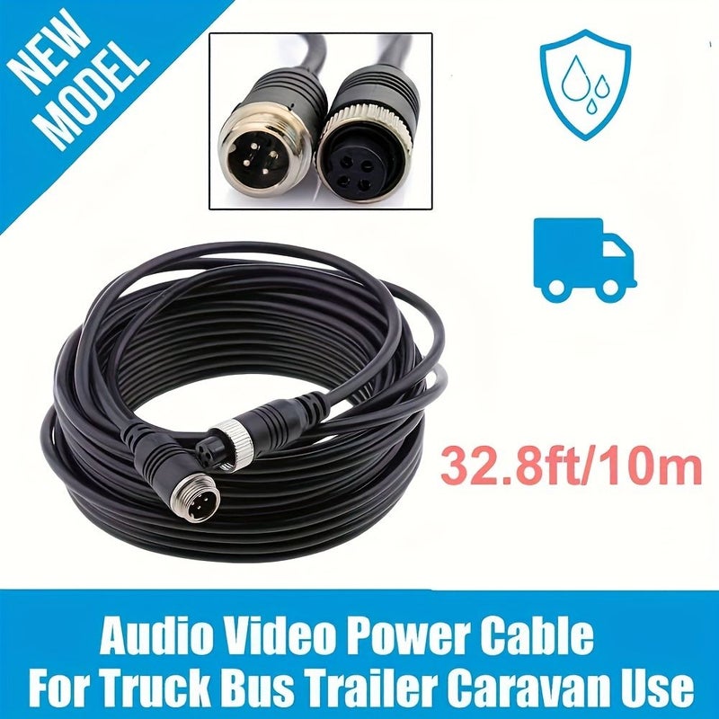 4 Pin Aviation Video Extension Cable 590.55inch For CCTV Rear View Camera Monitor - Image 2