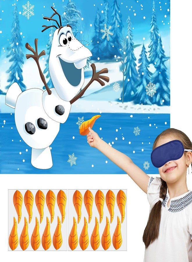Hrency Pin The Nose on The Snowman Game for Kids Christmas Party Game for Kids Snowman Pin Game with 24Pcs Nose Stickers Birthday Party Supplies Activities - Image 4