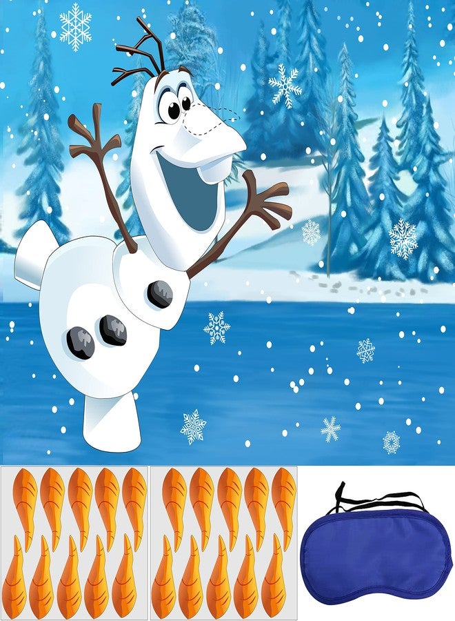 Hrency Pin The Nose on The Snowman Game for Kids Christmas Party Game for Kids Snowman Pin Game with 24Pcs Nose Stickers Birthday Party Supplies Activities - Image 1
