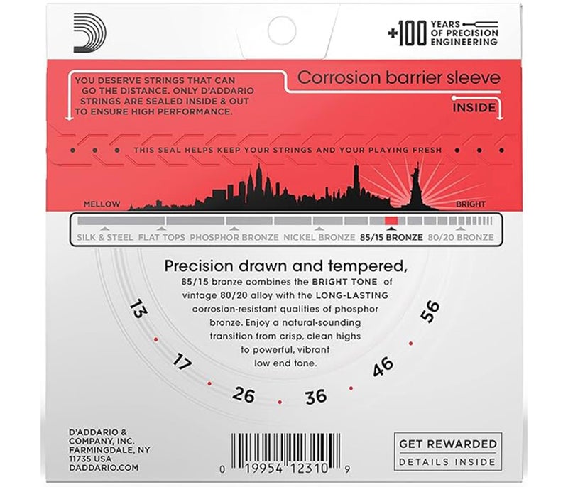 Daddario EZ930 Phosphor Bronze Acoustic Guitar String Medium Gauge - 013 - 056 - Image 2