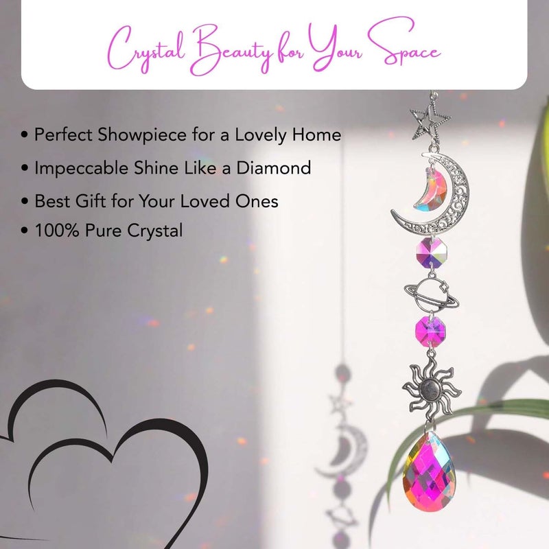 Ekhasa Nostrae by Crystal Sun Catcher Hanging with Glass and Metal Pendants for Windows, Home, Garden, Party, & Wedding Decorations Decor | Fengshui Vastu Crystal Suncatcher Hanging Items - Image 5
