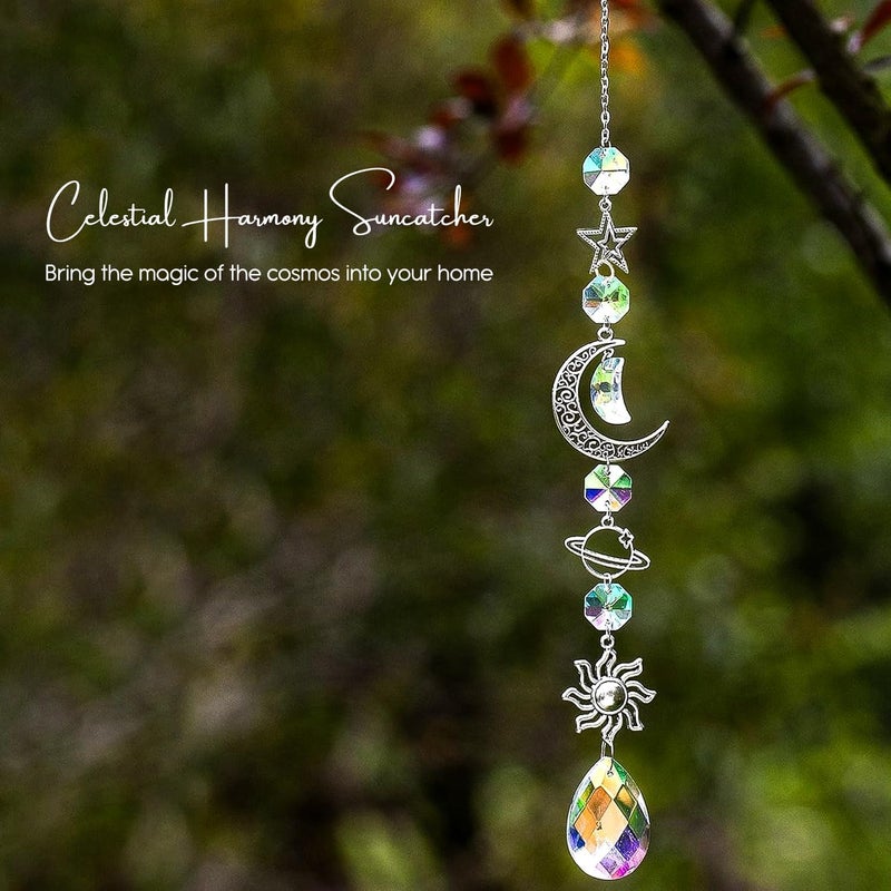 Ekhasa Nostrae by Crystal Sun Catcher Hanging with Glass and Metal Pendants for Windows, Home, Garden, Party, & Wedding Decorations Decor | Fengshui Vastu Crystal Suncatcher Hanging Items - Image 2