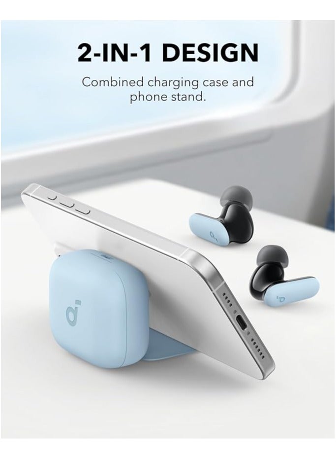 Soundcore R50i Noise Cancelling Earbuds, Strong And Smart Noise Cancelling, Powerful Bass, 45H Playtime, 2-in-1 Case And Phone Stand, IP54, Wireless Earbuds, Bluetooth 5.4, App Control Blue - Image 2