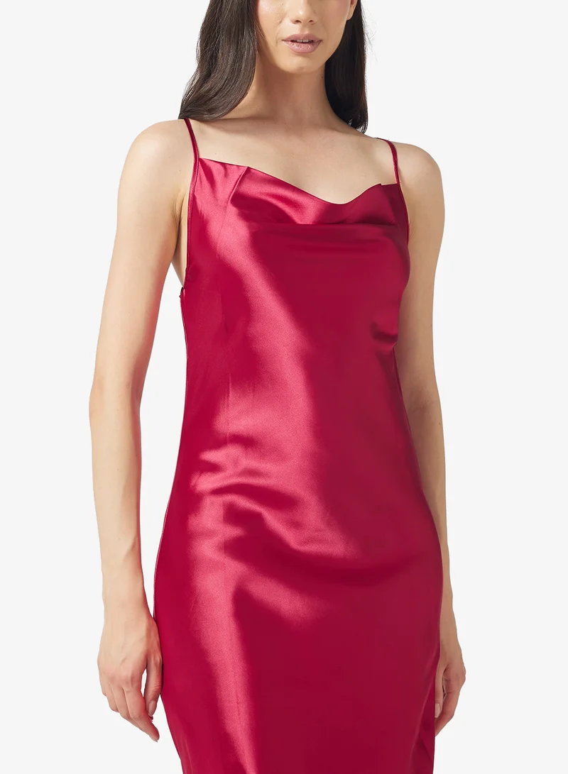 ELLA Night Slip Dress With Cross Back Detail
