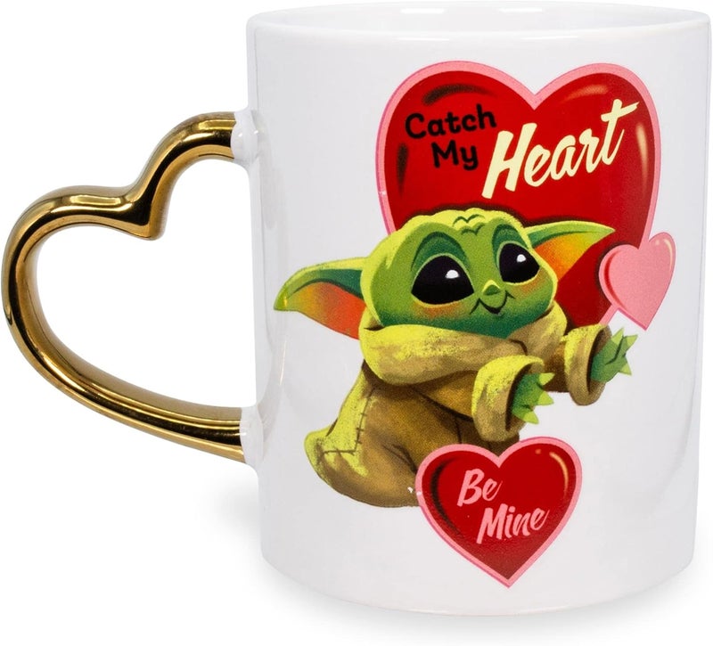 STAR WARS The Mandalorian Grogu Catch My Heart 14Ounce Ceramic Mug  BPAFree Large Coffee Cup For Espresso Caffeine Beverage  Home  Kitchen Essentials Cute Baby Yoda Gifts and Collectibles - Image 2