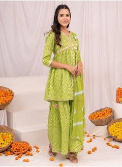 Women Green Cotton Kurta Set With Dupatta - pzsku/Z9013CC72EE412CE9AF88Z/45/1741189903/8a5c0aee-1dc9-461a-ada7-f524b158aeb2