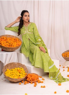 Women Green Cotton Kurta Set With Dupatta - pzsku/Z9013CC72EE412CE9AF88Z/45/1741189903/a5a5779c-65fd-4357-90df-17919fd9f224