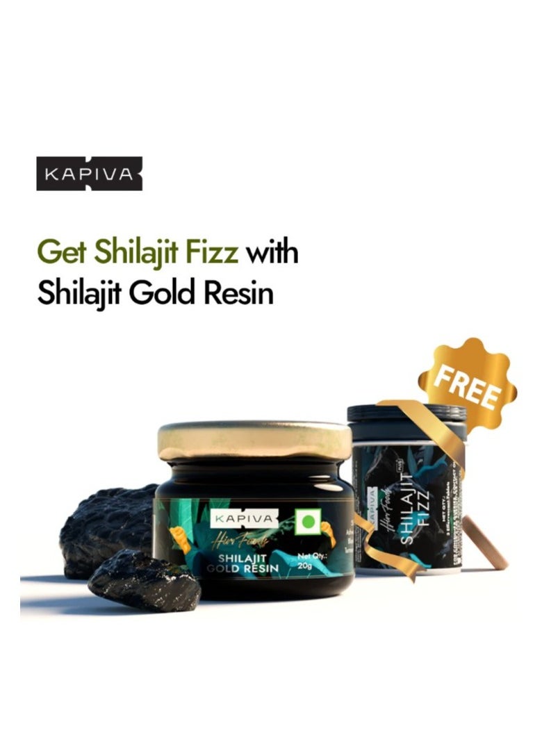 Kapiva Kapiva Shilajit Gold Resin 20 grams and Get Kapiva Shilajit Fizz Effervescent tablets 3 FREE 