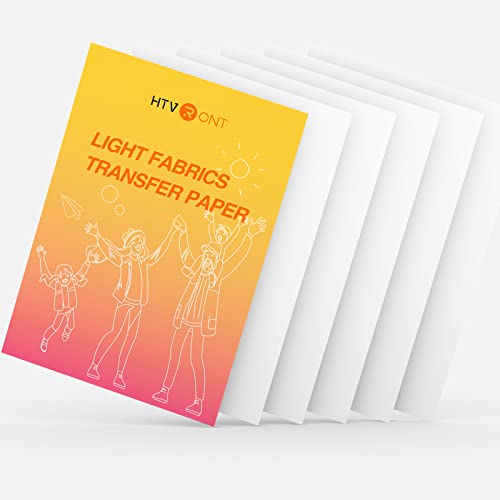HTVRONT Heat Transfer Paper for T Shirts - 6 Pack Printable Heat Transfer Vinyl 8.5" X 11" - Wash Durable Iron on Transfer Paper for Inkjet Printer - Image 1