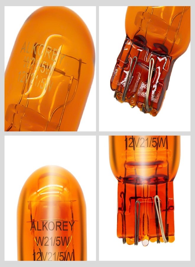 مصابيح إشارة الانعطاف ALKOREY-T20 W21/5W 7443، لون كهرماني 2100 كلفن، 12 فولت، 21/5 واط، مصابيح صغيرة للسيارات، مثالية للوقوف، عبوة من قطعتين - Image 5