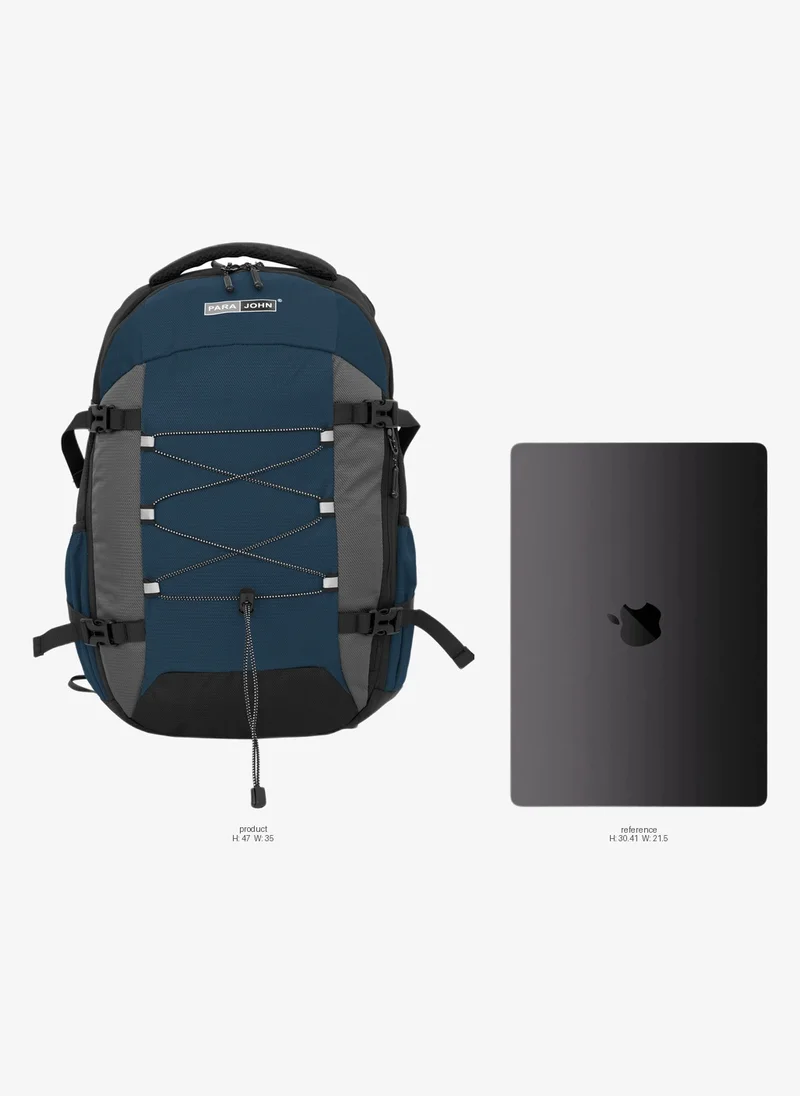 PARAJOHN Parajohn Casual School Backpack With Front Bungee Cord And Side Pockets