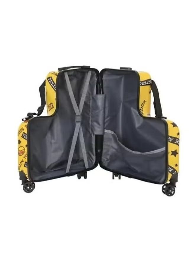Children travel in suitcases, trolley cases, yellow - Image 3