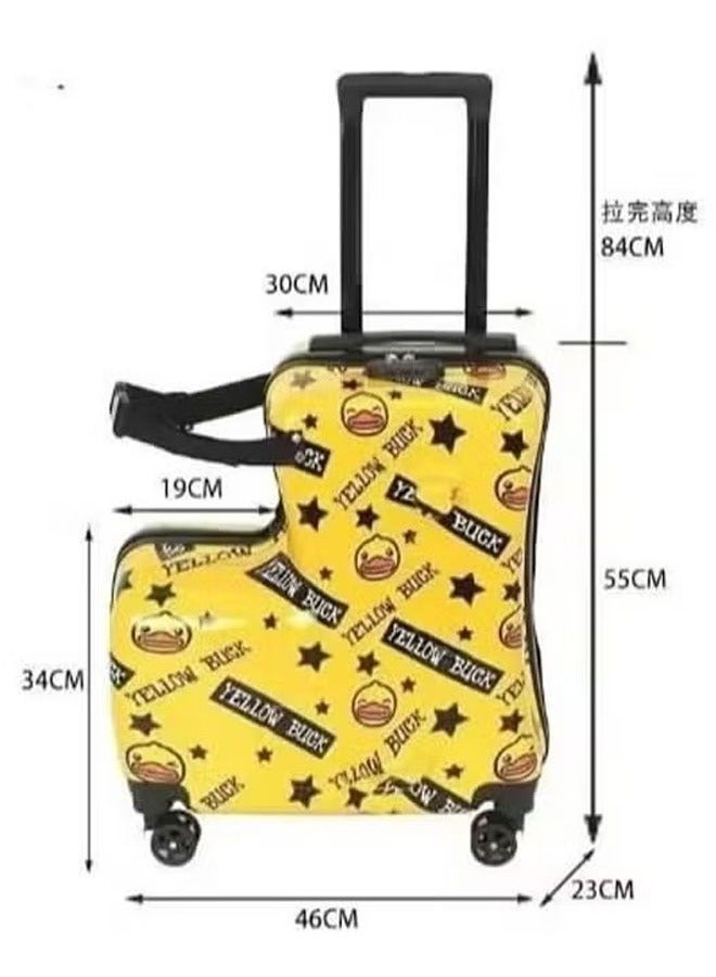 Children travel in suitcases, trolley cases, yellow - Image 2