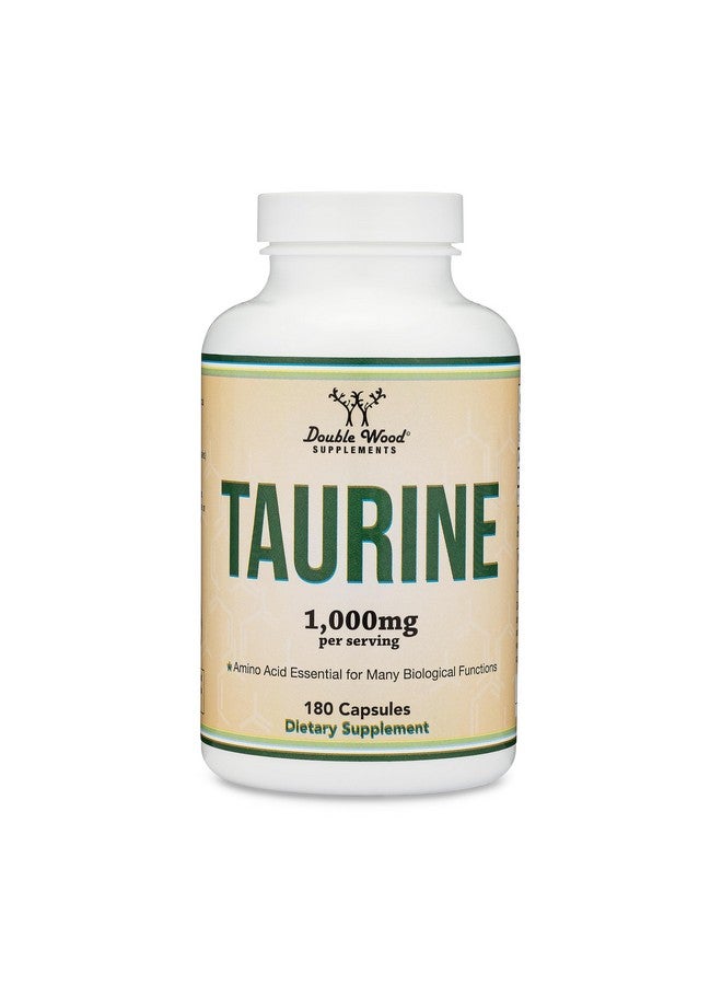 Double Wood Supplements Taurine Supplement 1000mg Per Serving, 180 Capsules - Amino Acid Studied to Support a Longer, Healthier Life (Taurina) Vegan Safe, Gluten Free, Non-GMO by Double Wood - Image 4