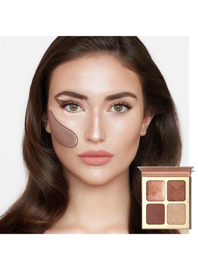 maffick Desert Highlighter & Bronzer Palette- 4 Color Eye Shadow Compact for Sculpting, Illuminating, and Beautifying the Skin Tone - Image 4