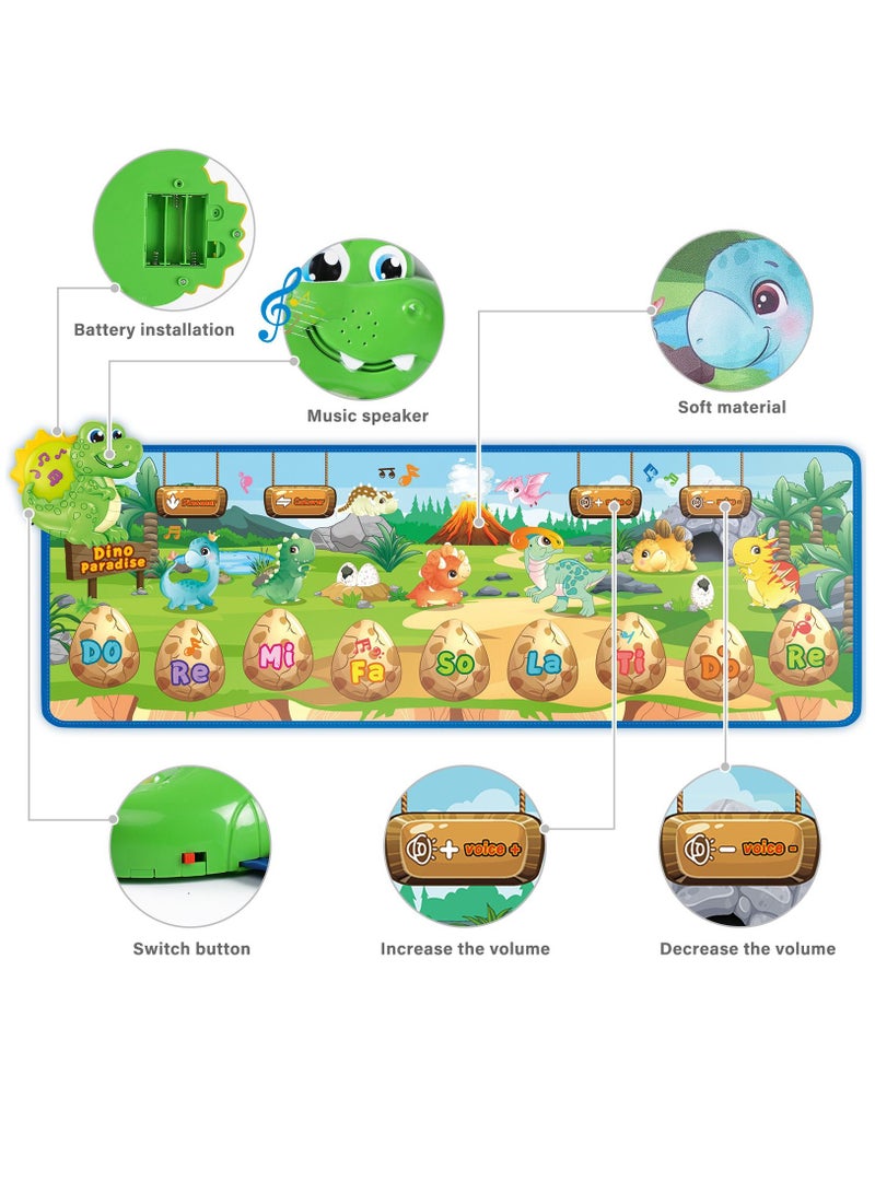 بايبي طفل الموسيقى حصيرة الطفل الكلمة البيانو لوحة المفاتيح الرقص حصيرة حصيرة الحيوان بطانية اللمس لعبة حصيرة - Image 3