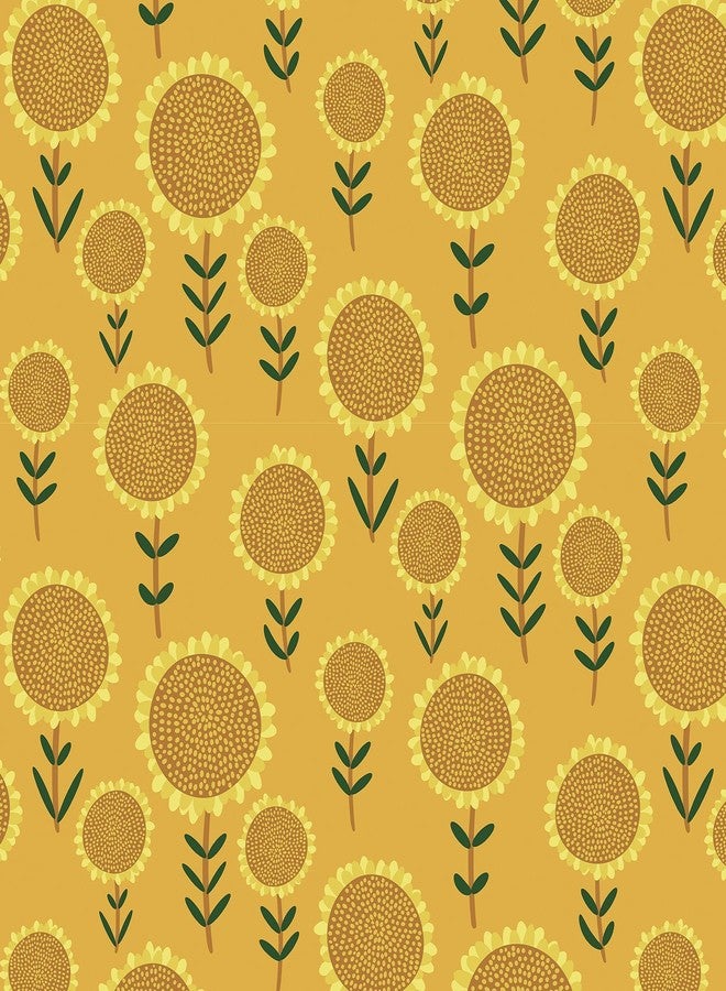 Decotalk Sunflower Wallpaper Peel and Stick Yellow Floral Wallpaper for Bedroom Sunflower Wall Paper Floral Flowers Contact Paper for Cabinets and Drawers 17.5x120 Inch Sunflowers Wall Cover Vinyl - Image 1