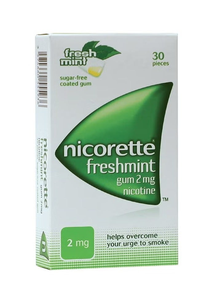 نيكوريت علكة نيكوريت 2 ملغ بنكهة النعناع المنعشة للغاية، 30 قطعة