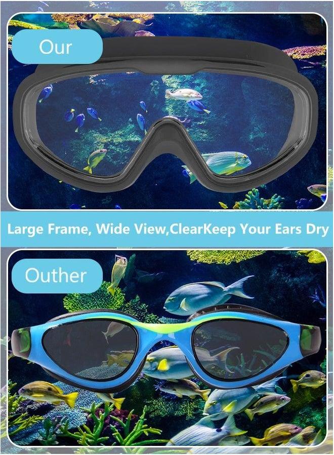 Generic Large Frame Clear Swim Goggles with Swimming Cap, Earplugs, and Nose Clip - Leak-Proof UV Anti Fog Swimwear Eyewear Unisex Men Women - Image 4