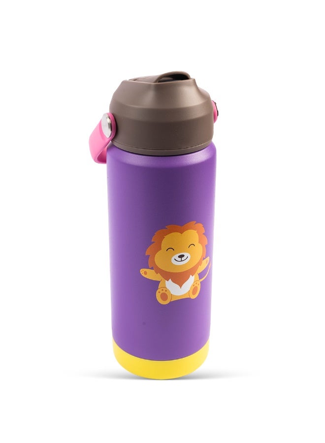 Cocobee-Insulated Stainless Steel Water Bottle, Leakproof, Soft Handle Grip, Odour Free, 500Ml, 3 Years+ - Purple - Image 1
