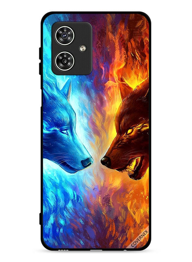 Covernex Motorola Moto G54 5G Protective Case Cover Water & Fire Wolf - Image 1