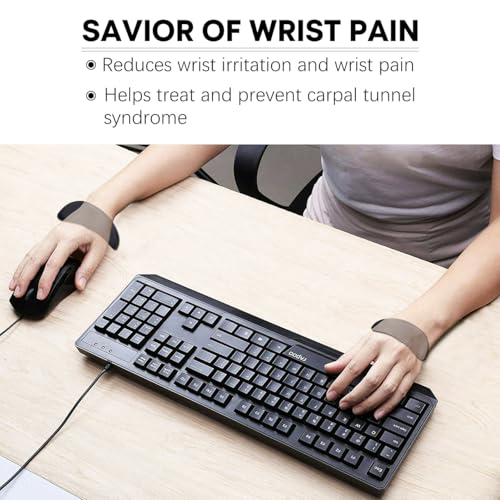 JIKIOU LeftHanded and RightHanded Truly Ergonomic Wrist Rest for Mouse and Keyboard Carpal Tunnel Support Pain Relief AntiFatigue Easy Glide Office Computer Laptop Gaming LeftRight - Image 3