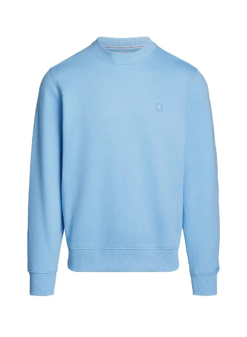 Calvin Klein Jeans Men's Cotton Terry Badge Sweatshirt -  cotton blend terry, Blue