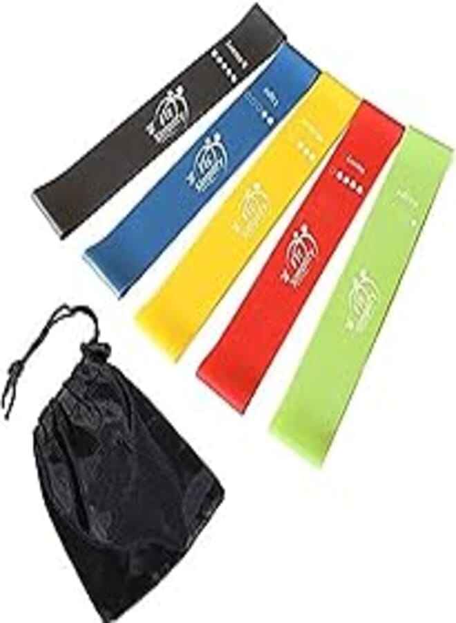 Resistance Loop Exercise Bands Set With Carry Bag - Multi Color