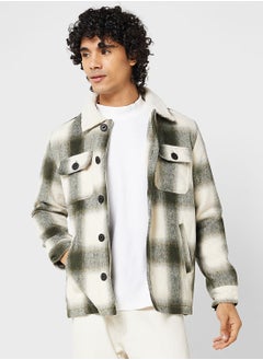 Checked Jacket With Cream Sherpa