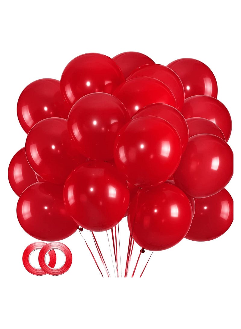 12 Inch  Latex Balloons Pack of 100pcs 3.2gram  For Birthday Party Wedding Anniversary Decorations Color Red  - Image 3