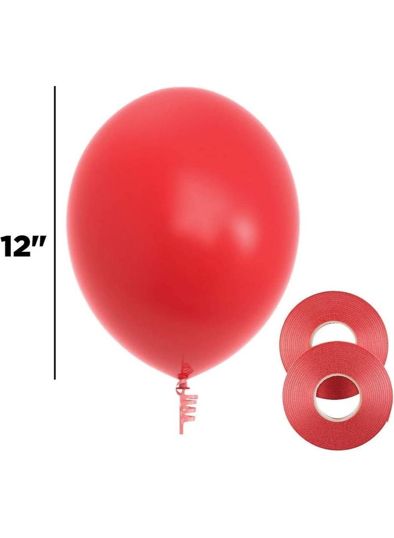 12 Inch  Latex Balloons Pack of 100pcs 3.2gram  For Birthday Party Wedding Anniversary Decorations Color Red  - Image 2
