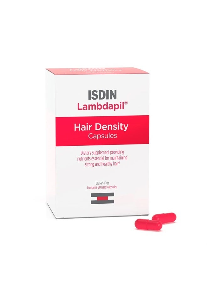 ISDIN لامبادابيل كثافة الشعر، مكمل غذائي لشعر أقوى وأكثف وأكثر صحة، 60 كبسولة - Image 1