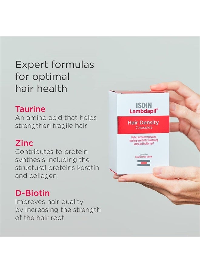 ISDIN لامبادابيل كثافة الشعر، مكمل غذائي لشعر أقوى وأكثف وأكثر صحة، 60 كبسولة - Image 3