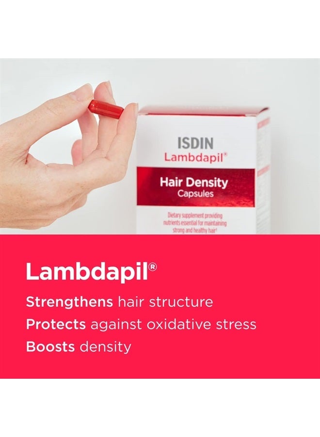 ISDIN لامبادابيل كثافة الشعر، مكمل غذائي لشعر أقوى وأكثف وأكثر صحة، 60 كبسولة - Image 2