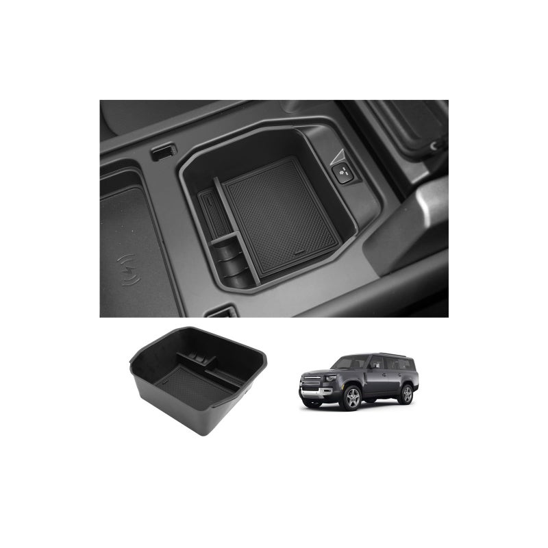 LUWU 2025 Defender Center Console Organizer Compatible with 2020 2021 2022 2023 2024 2025 Land Rover Defender Accessories Armrest Console Organizer Armrest Organizer Insert Tray for wo Refrigerator - Image 2