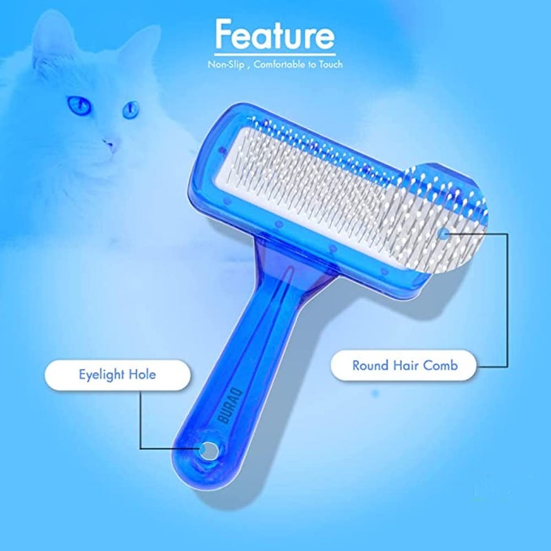 Newvent Dog hair Brush | Pet Hair Comb | Soft Needle Plastic Pet Dog & Cat Hair Shedding Brush (Multicoloured, Pack of 2) - Image 2